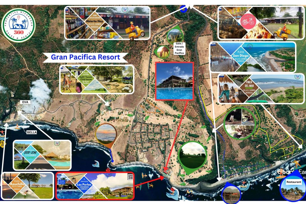Mapa de Gran Pacífica Resort, Playa San Diego y Finca del Mar